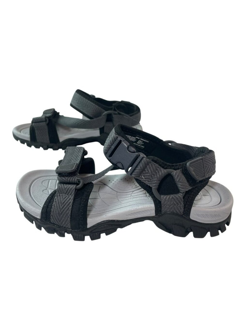 Eddie Bauer Glide Sandals Black & Grey Adjustable Straps Kids Size 2 NWT